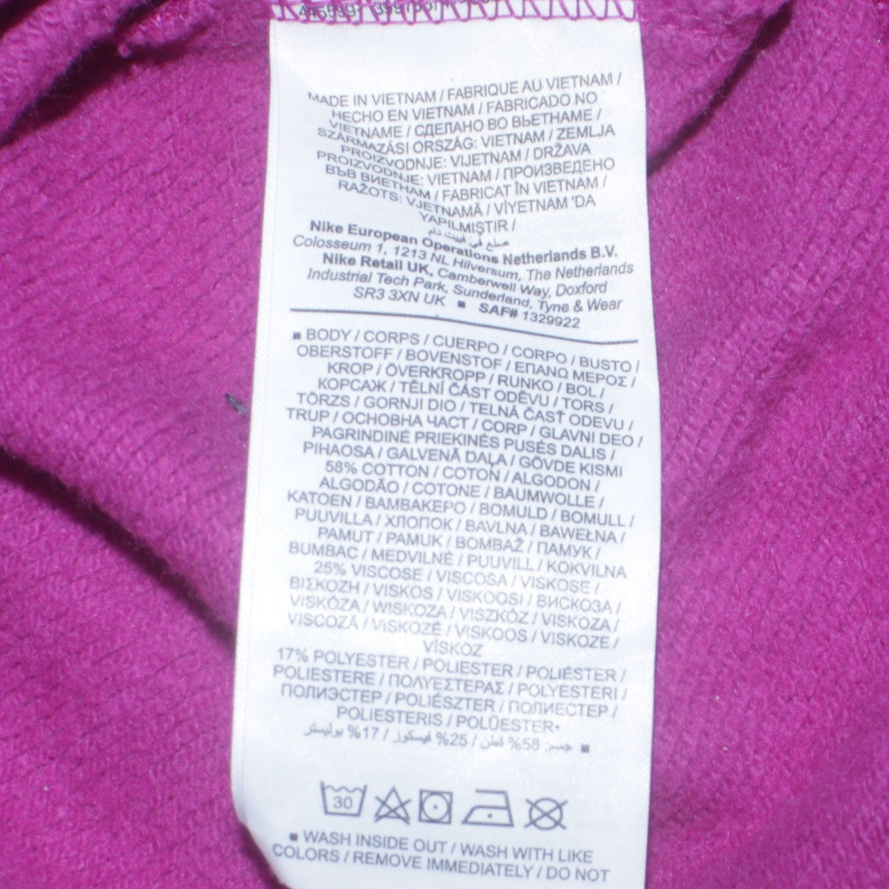 Nike Womens Purple Crew Neck Logo Sweatshirt XS