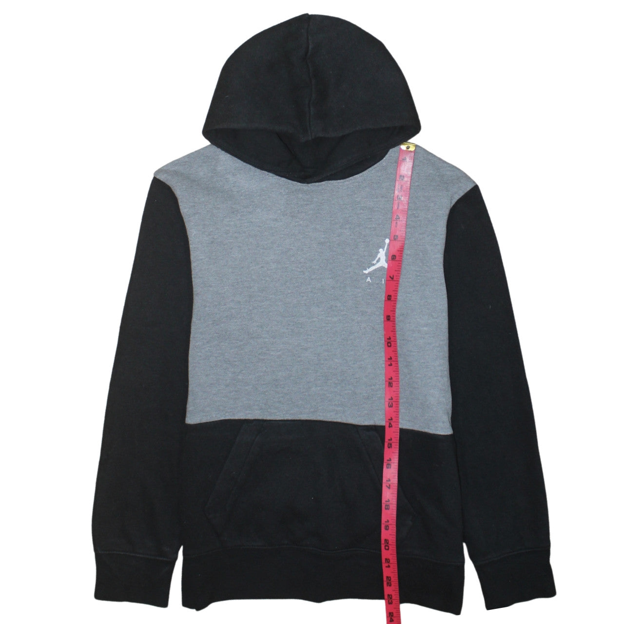 Jordan Boys Grey Black Pullover Hoodie 12-13 Years Cotton Blend Air Logo