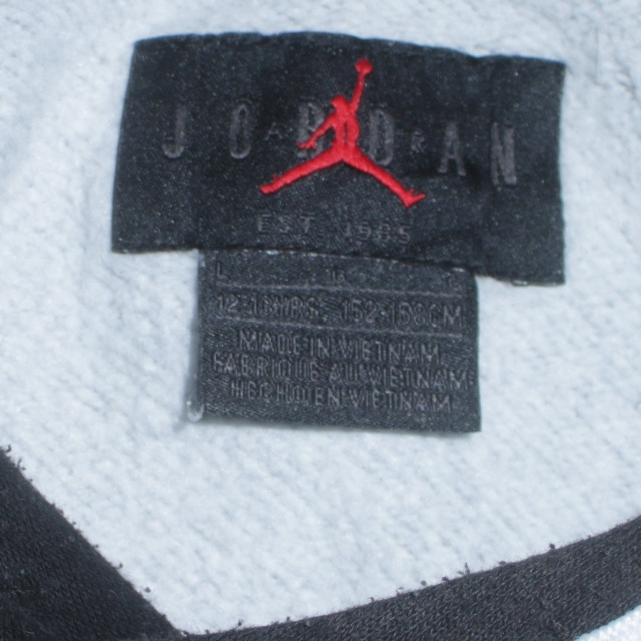 Jordan Boys Grey Black Pullover Hoodie 12-13 Years Cotton Blend Air Logo