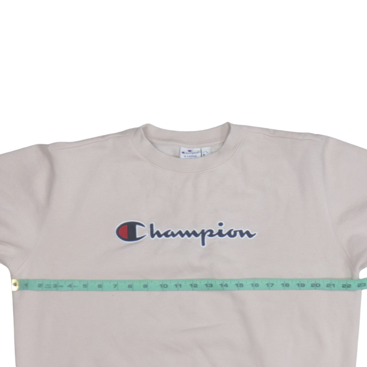 Champion Women Beige Organic Cotton Logo Sweatshirt XL