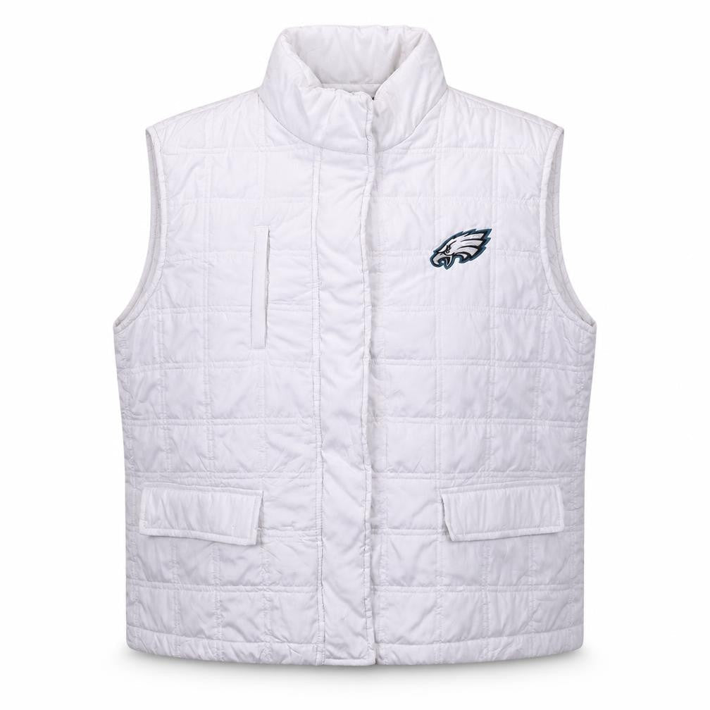 NFL Team Apparel Women’s White Quilted Zip Waistcoat XL
