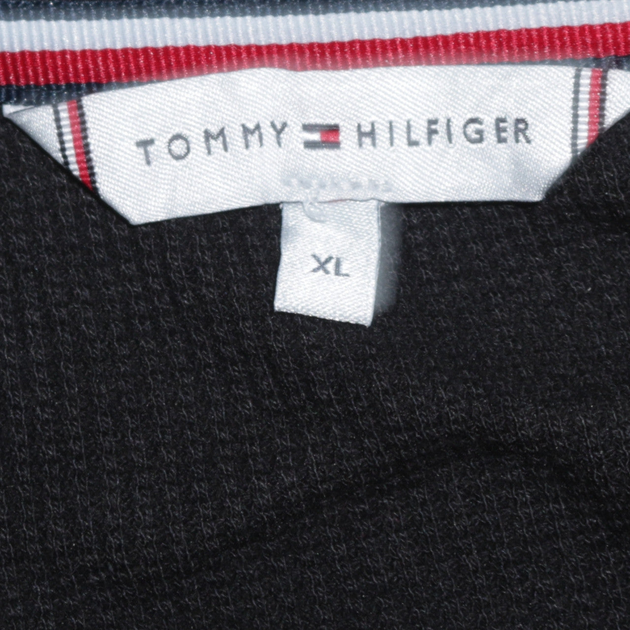 Tommy Hilfiger Men’s Black V-Neck Cotton Knit Jumper XL