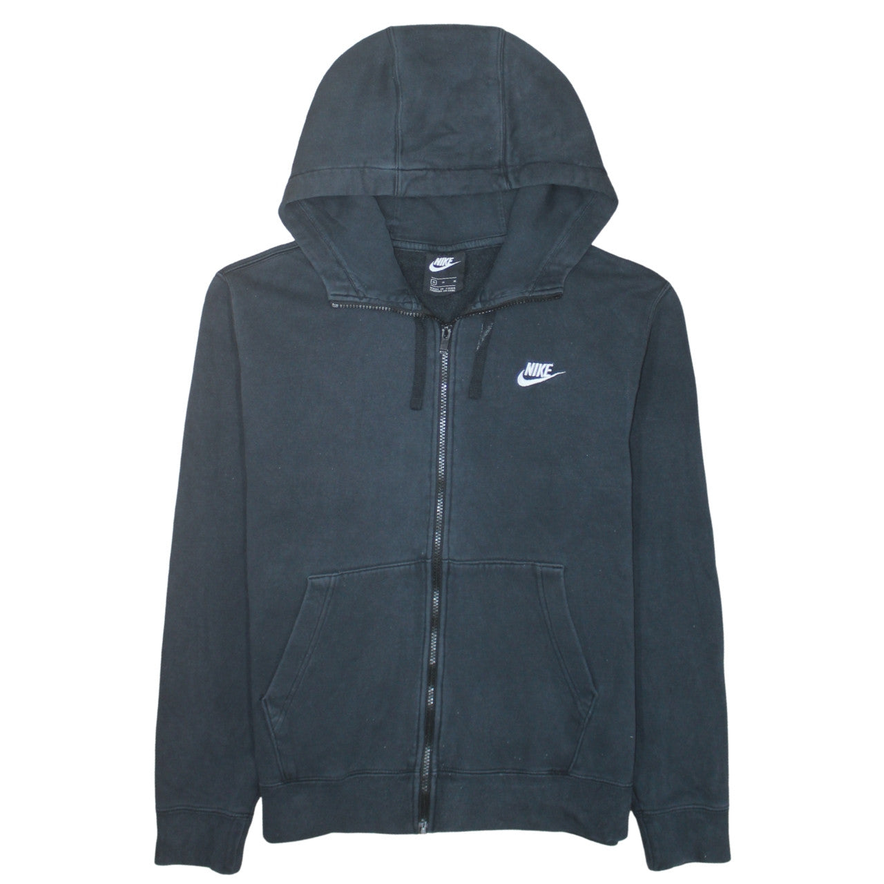 Nike Men's Black Full Zip Hoodie Medium Regular Fit Fleece