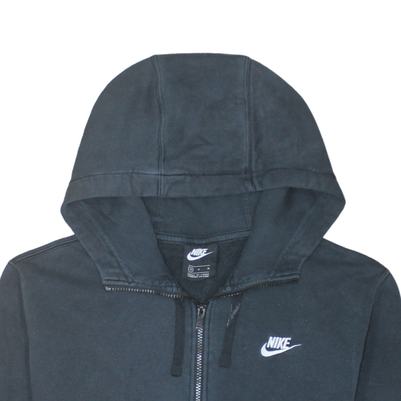 Nike Men's Black Full Zip Hoodie Medium Regular Fit Fleece