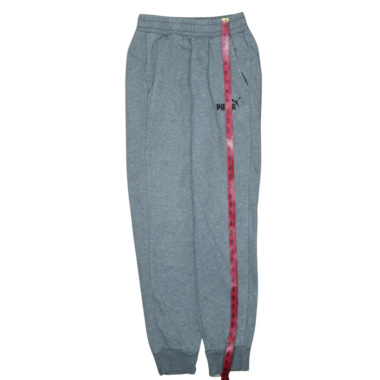 Puma Men's Grey Jogger Sweatpants S Regular Fit Fleece Activewear
