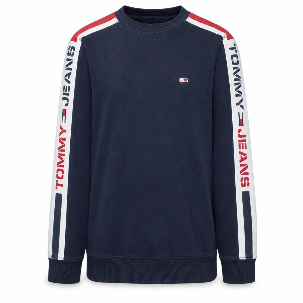 Tommy Jeans Men’s Blue Logo Crew Neck Pullover Sweatshirt Size M