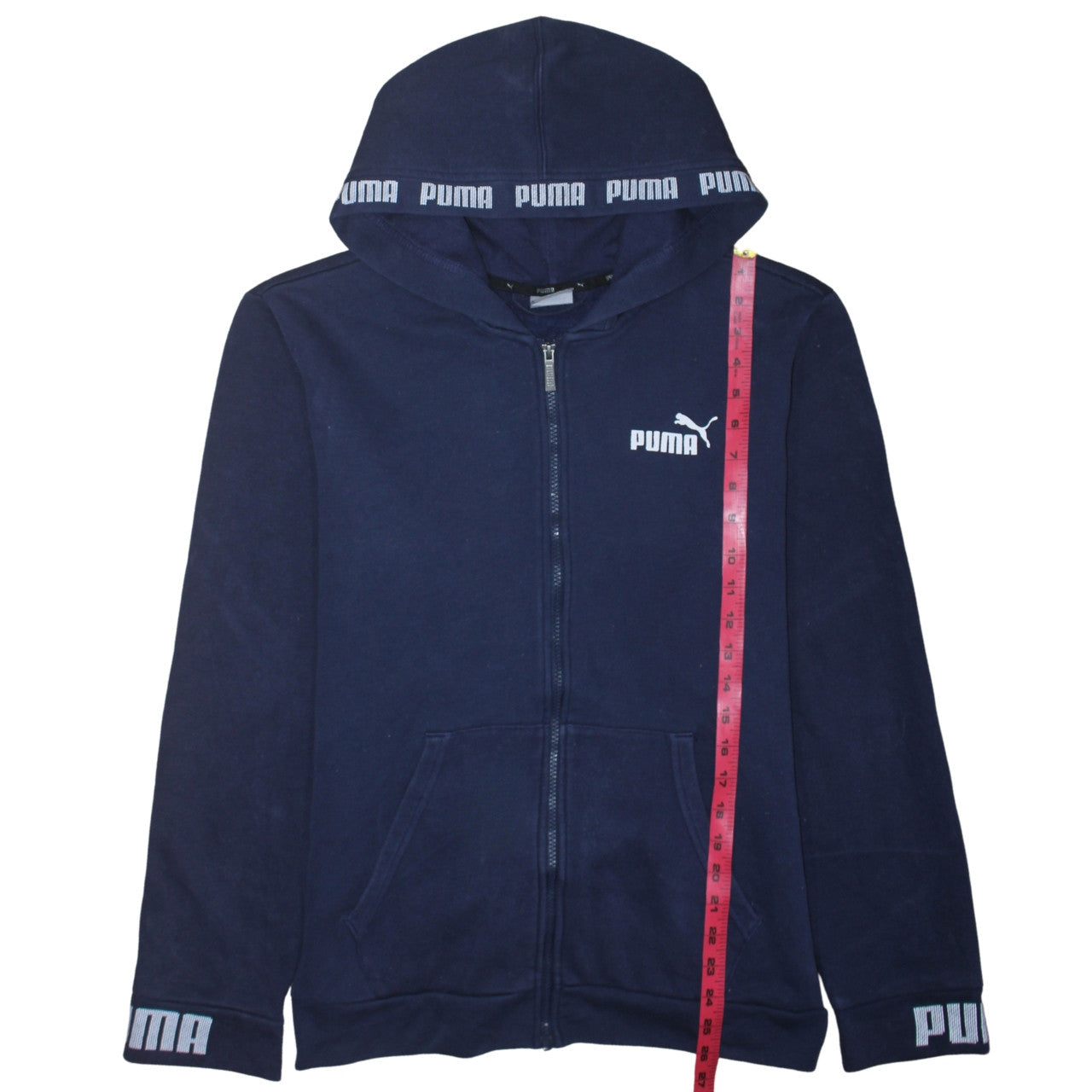 Puma Men's Blue Full Zip Hoodie M Logo Sportswear