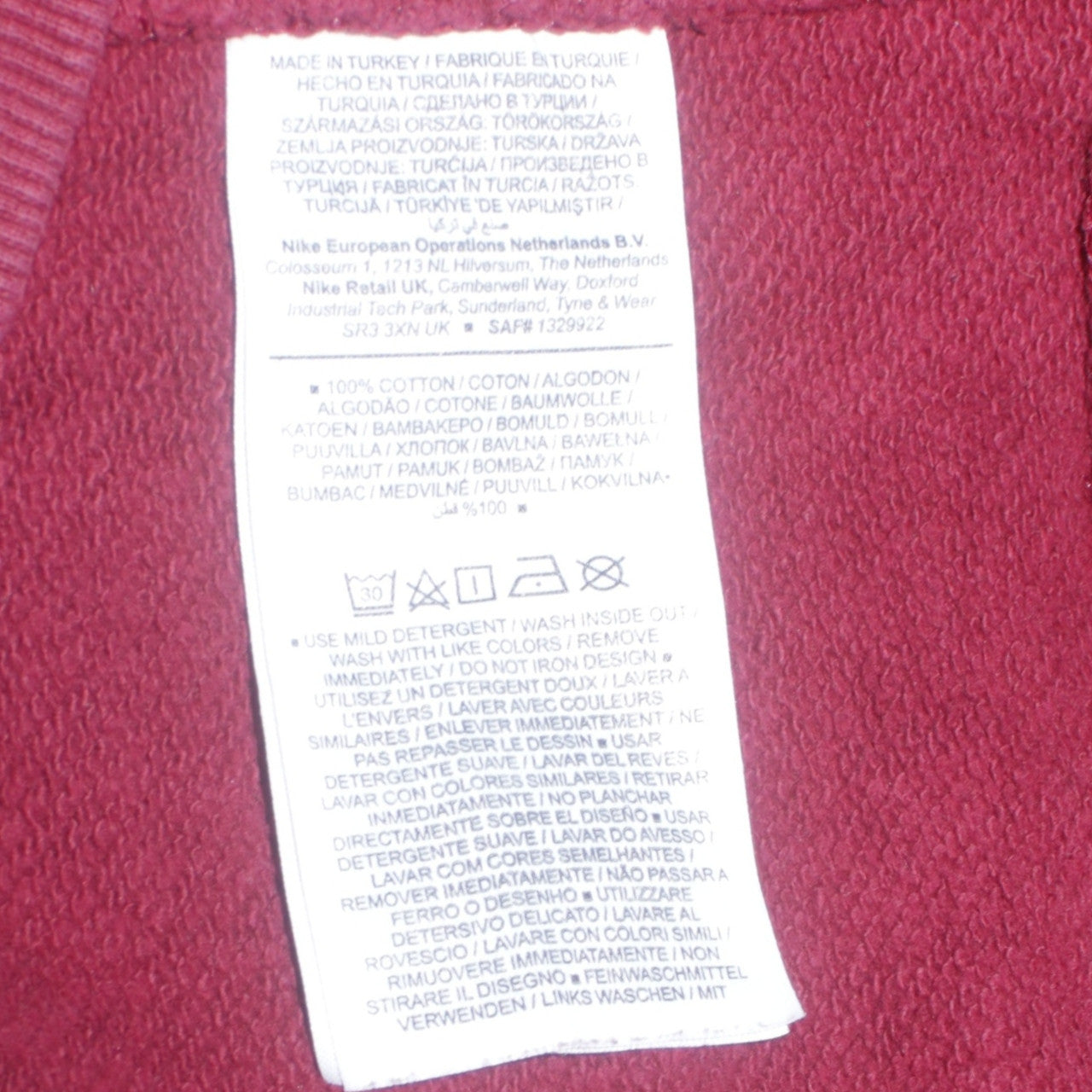 Nike Men's Red Crew Neck Pullover Sweatshirt Size M
