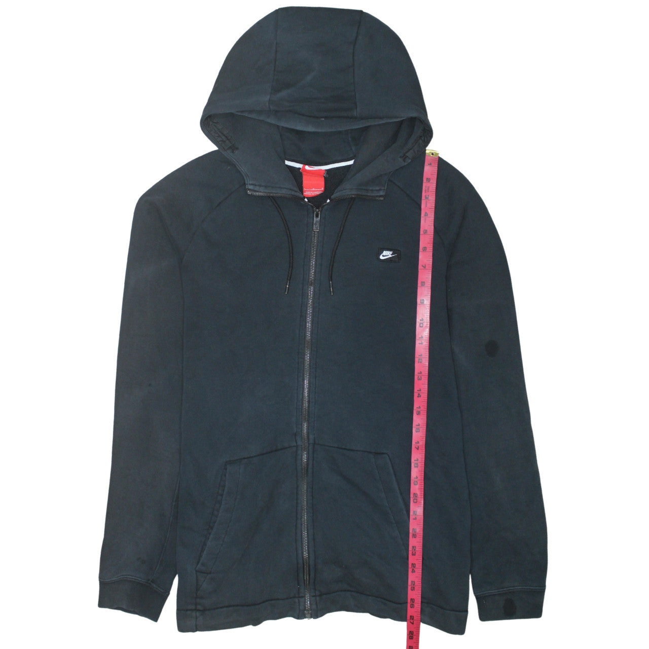 Nike Men's Black Full Zip Hoodie L Fleece Sweatshirt