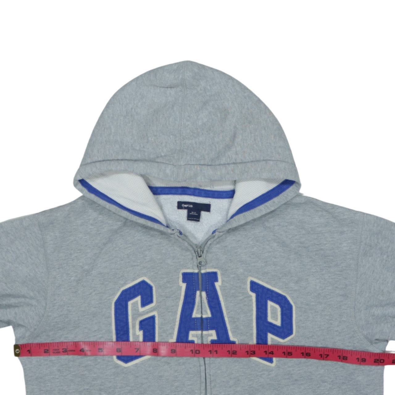 GAP Boys Grey Full Zip Hoodie 10-11 Years Cotton Blend Casual Sweatshirt