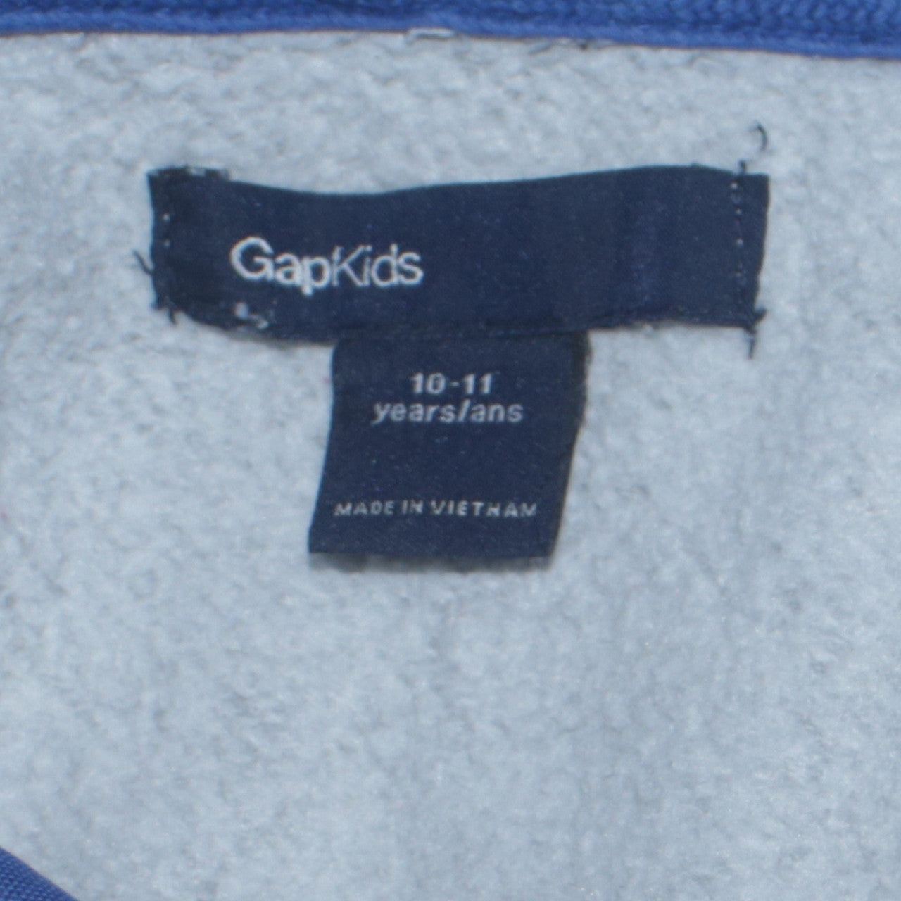GAP Boys Grey Full Zip Hoodie 10-11 Years Cotton Blend Casual Sweatshirt