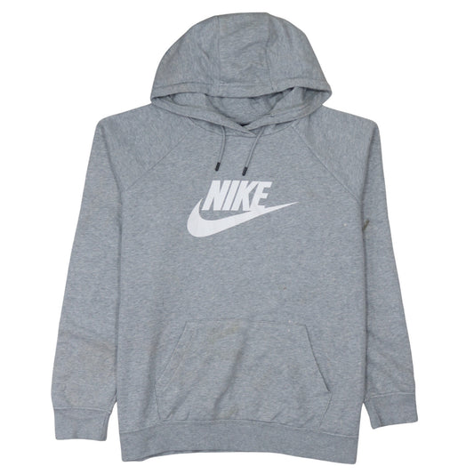 Nike Women's Grey XL Pullover Hoodie with Logo Print