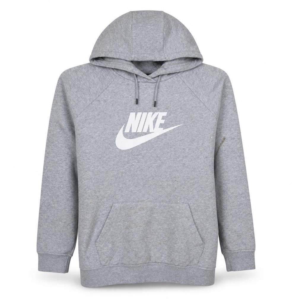 Nike Women's Grey XL Pullover Hoodie with Logo Print