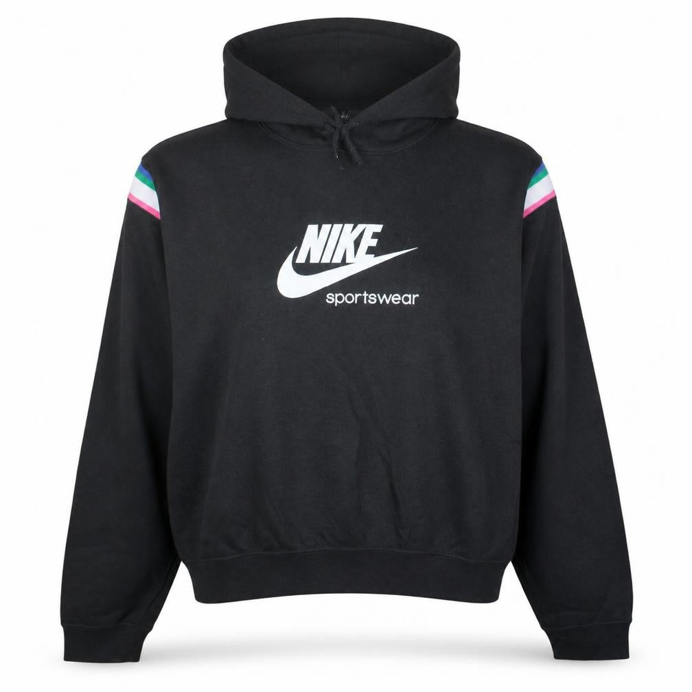 Nike Women Black XL Pullover Hoodie Sportswear Logo Cotton Blend