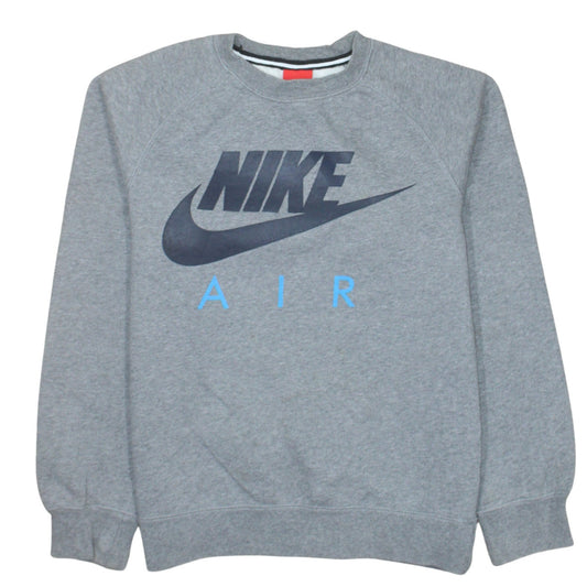 Nike Men's Grey Air Logo Crew Neck Pullover Sweatshirt Size S