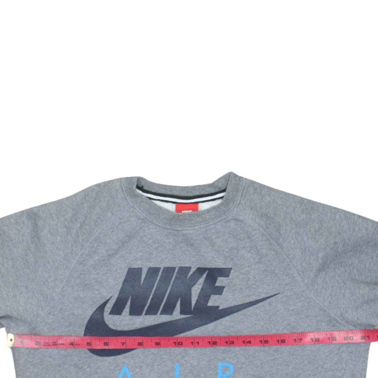 Nike Men's Grey Air Logo Crew Neck Pullover Sweatshirt Size S