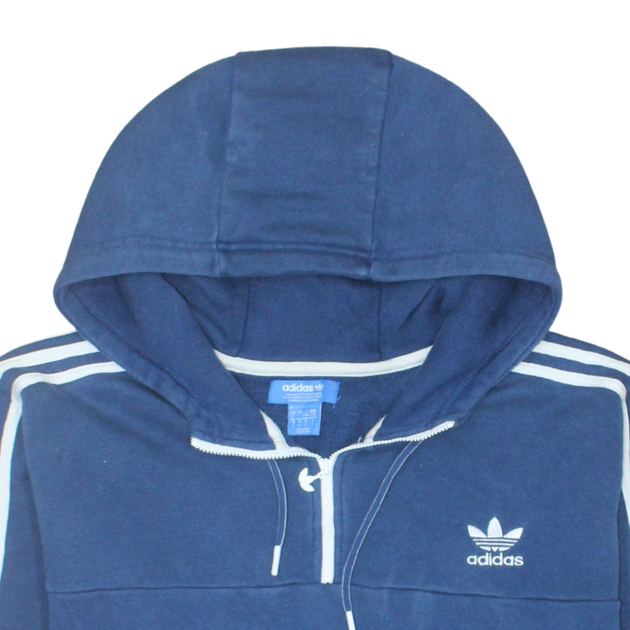 Adidas Men's Blue L Pullover Hoodie 1/4 Zip Fleece Sportswear