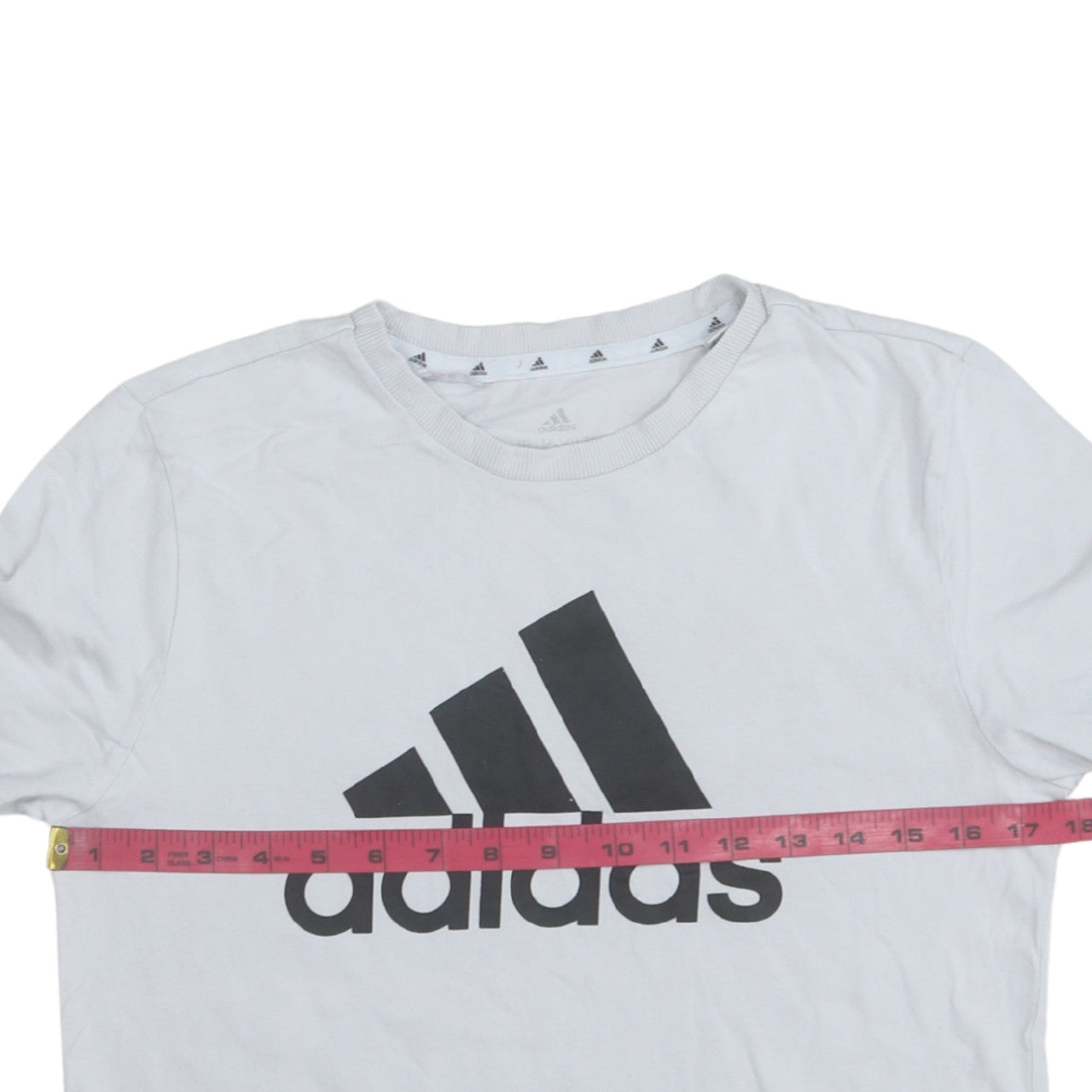 Adidas Boys White Logo T-Shirt 15-16 Years Short Sleeve Cotton Top