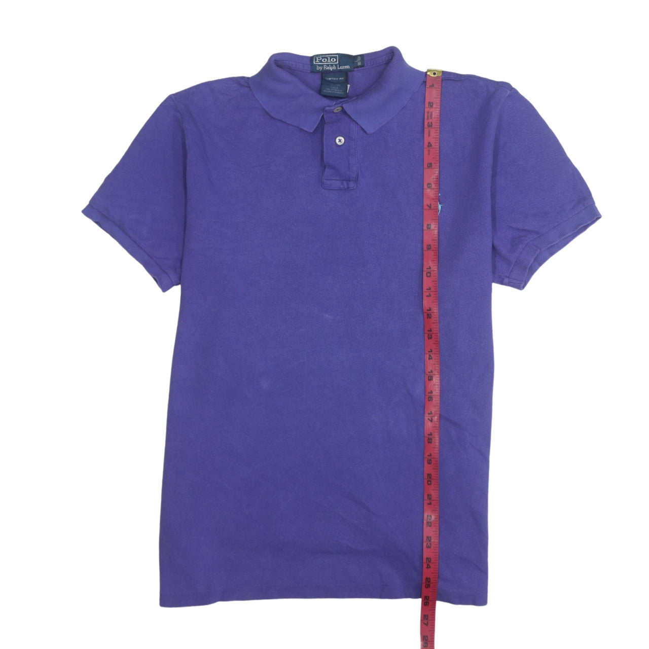 Ralph Lauren Men's Purple Custom Fit Cotton Polo Shirt L