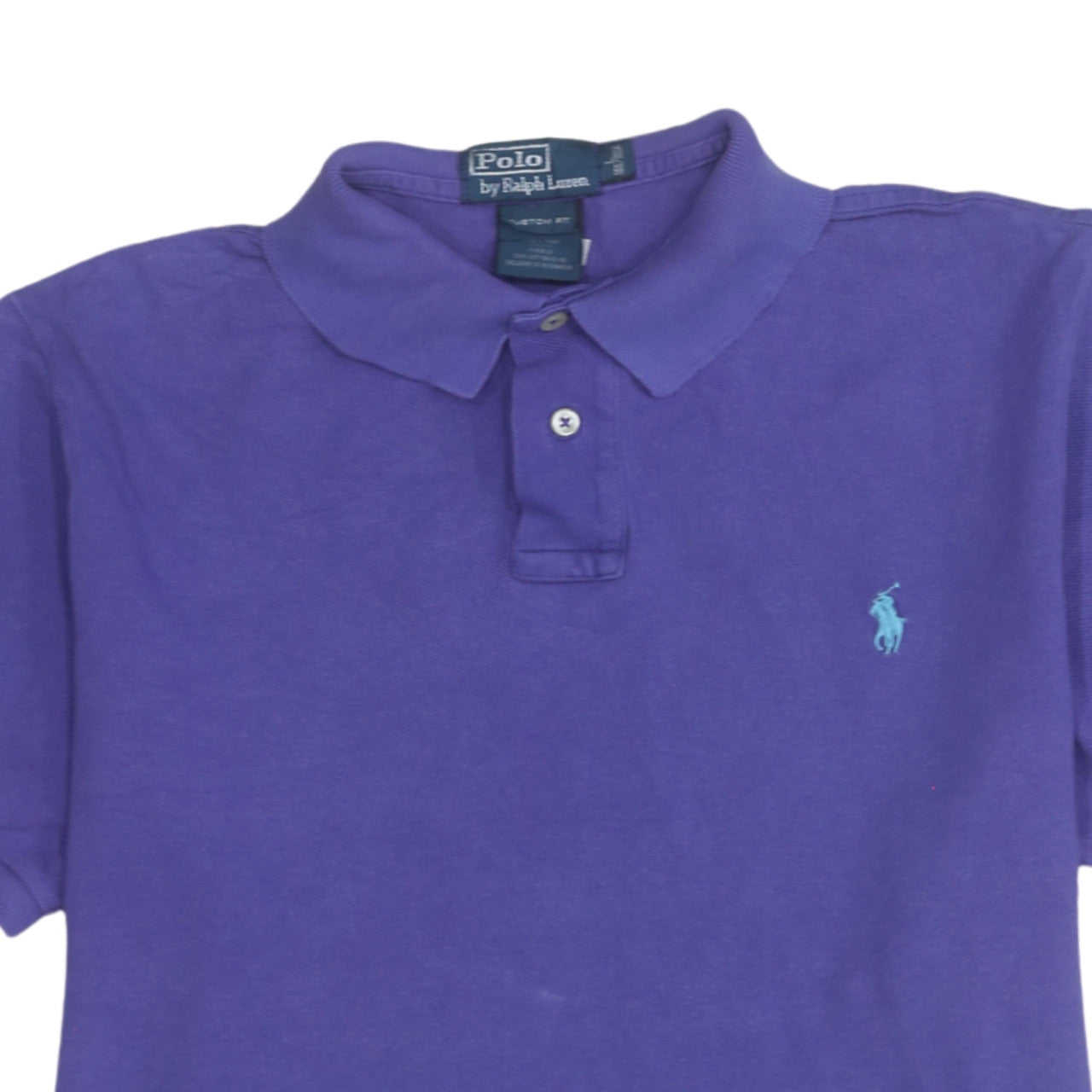 Ralph Lauren Men's Purple Custom Fit Cotton Polo Shirt L