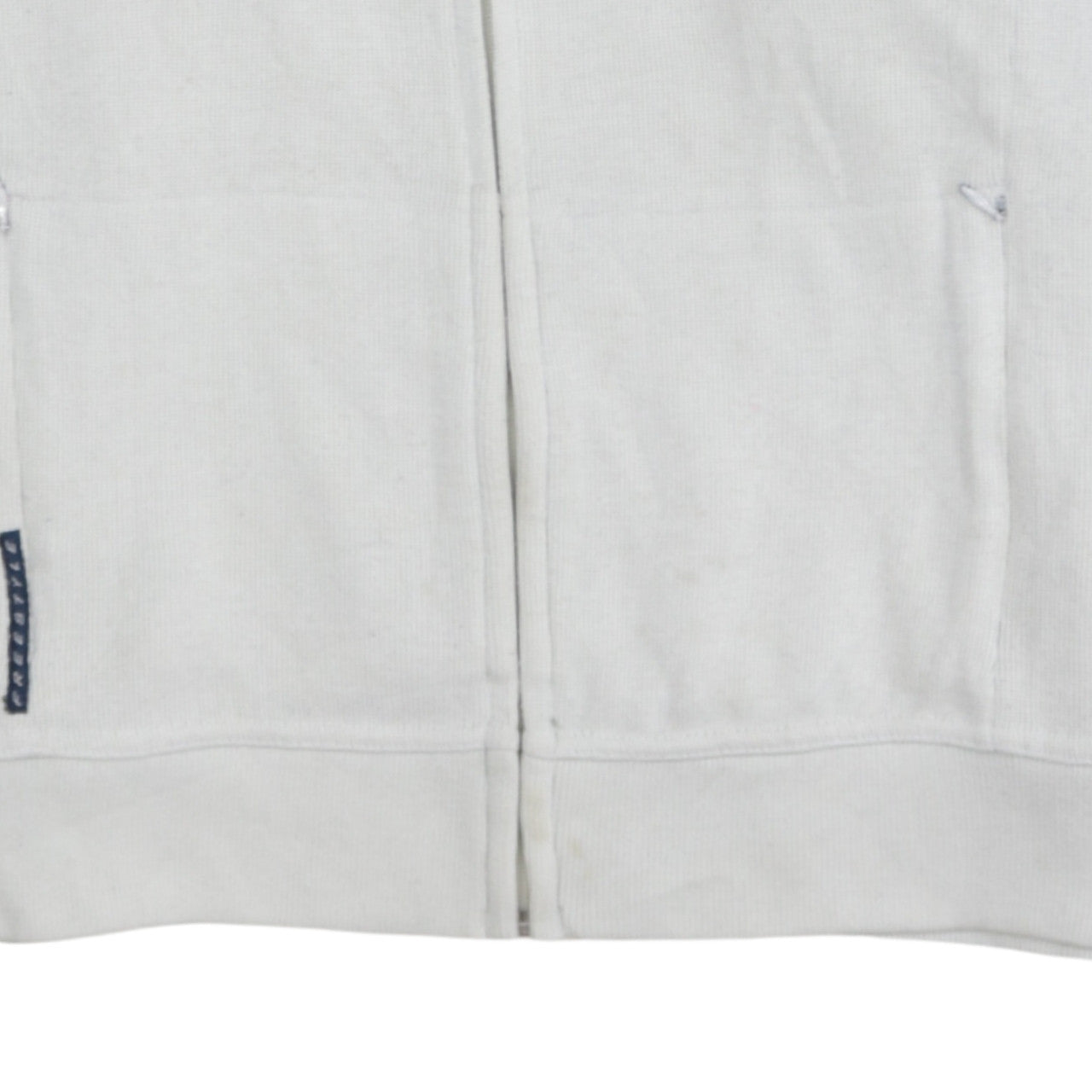Reebok Womens White Full Zip Hoodie Size L Cotton Blend Casual