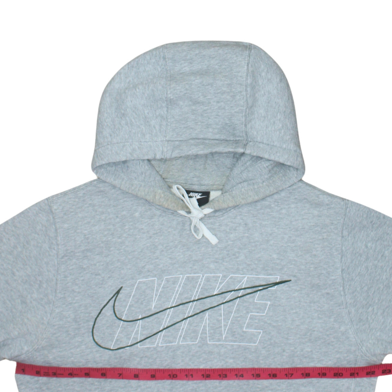 Nike Mens Grey Pullover Hoodie Small Logo Sportswear Fleece