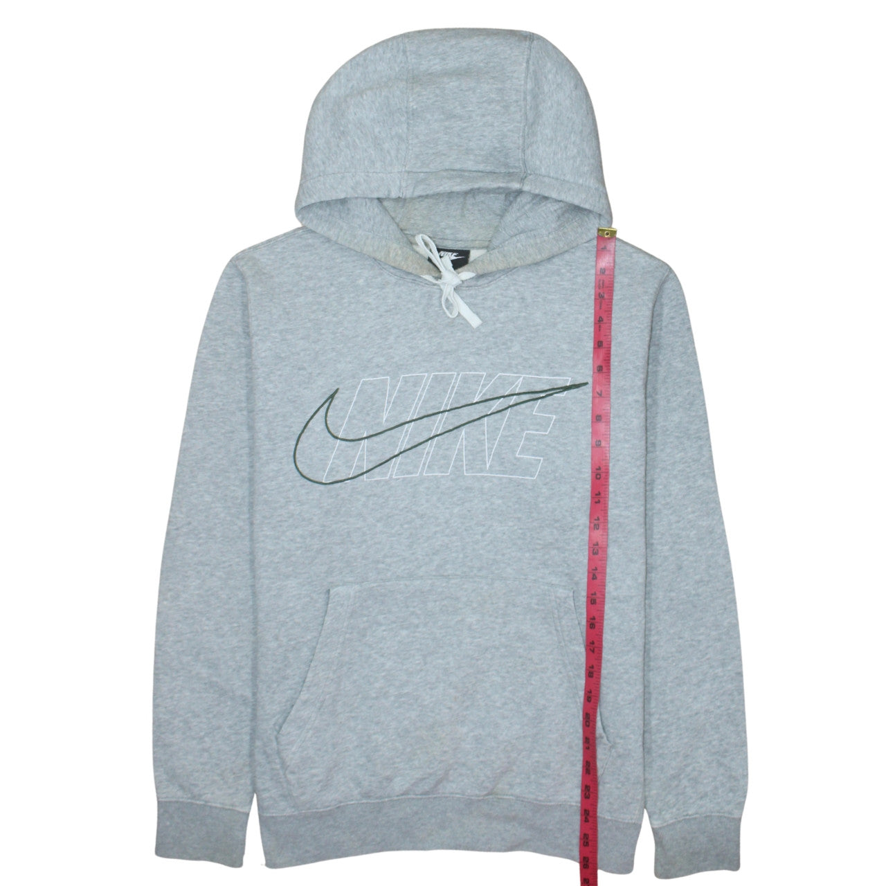 Nike Mens Grey Pullover Hoodie Small Logo Sportswear Fleece