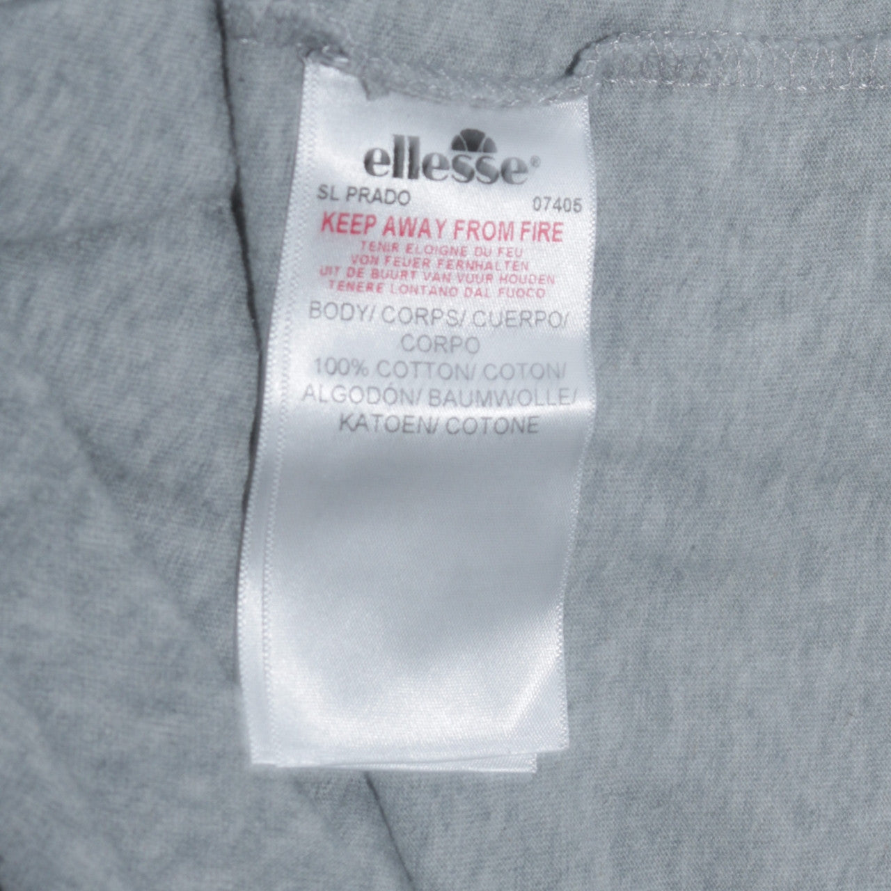 Ellesse Men’s Grey Logo Graphic T-Shirt Size L Short Sleeve Cotton