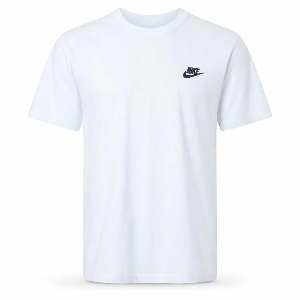 Nike Men's White Crew Neck Short Sleeve Cotton T-Shirt Size M