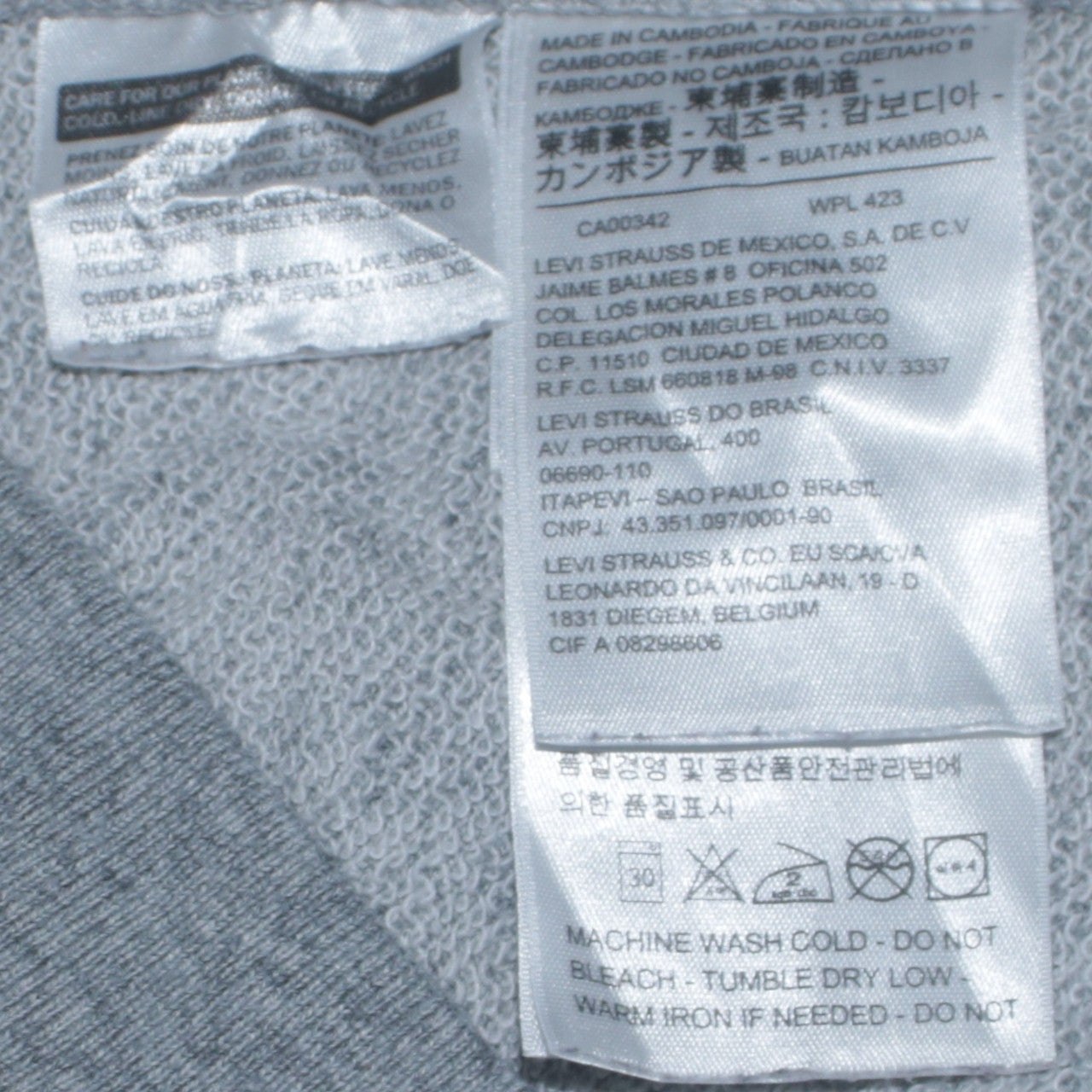 Levi's Women Grey Crew Neck Logo Sweatshirt Size M