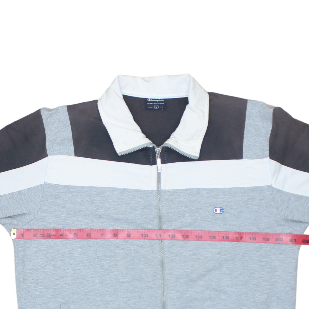 Champion Men's Grey Colourblock Track Jacket Size L Full Zip
