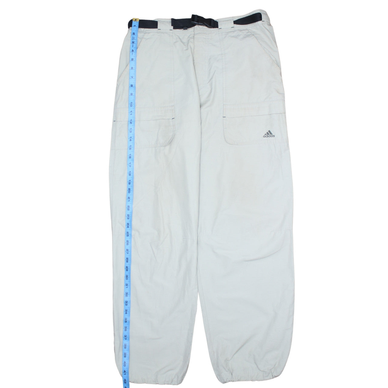 Adidas Men's Beige Cargo Trousers M 34in Regular Polyamide