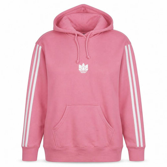 Adidas Womens Pink Pullover Hoodie Size 10 Cotton Blend Casual