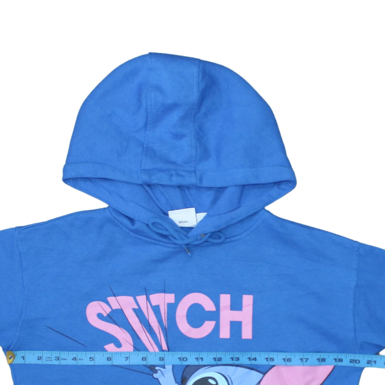 Disney Primark Women Blue XS Pullover Hoodie Stitch Graphic Cotton Blend
