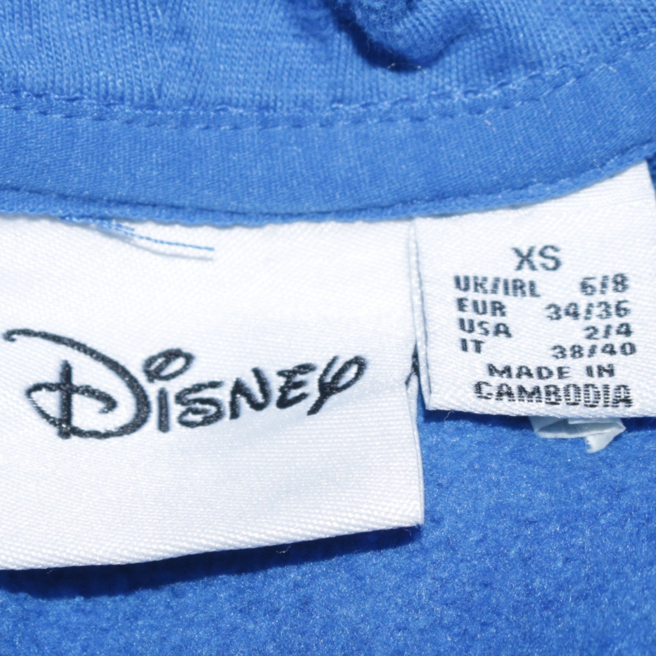 Disney Primark Women Blue XS Pullover Hoodie Stitch Graphic Cotton Blend