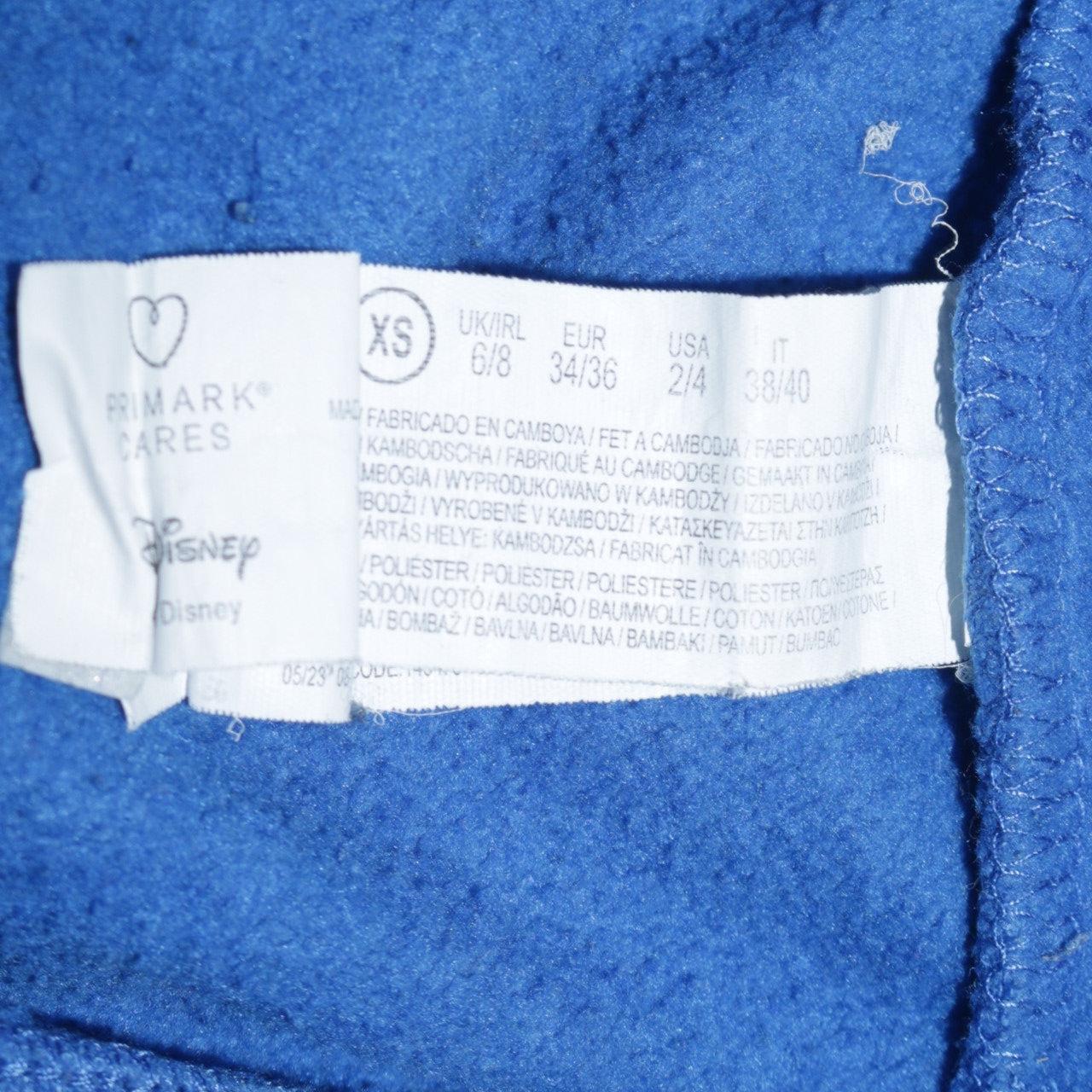 Disney Primark Women Blue XS Pullover Hoodie Stitch Graphic Cotton Blend