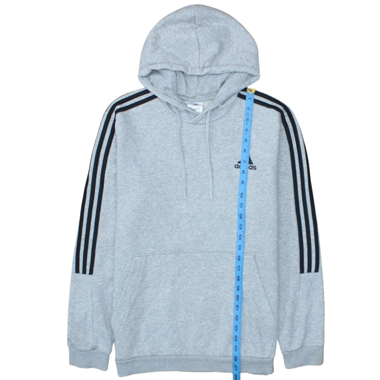 Adidas Men's Grey Pullover Hoodie Size L Sports Fleece Sweatshirt