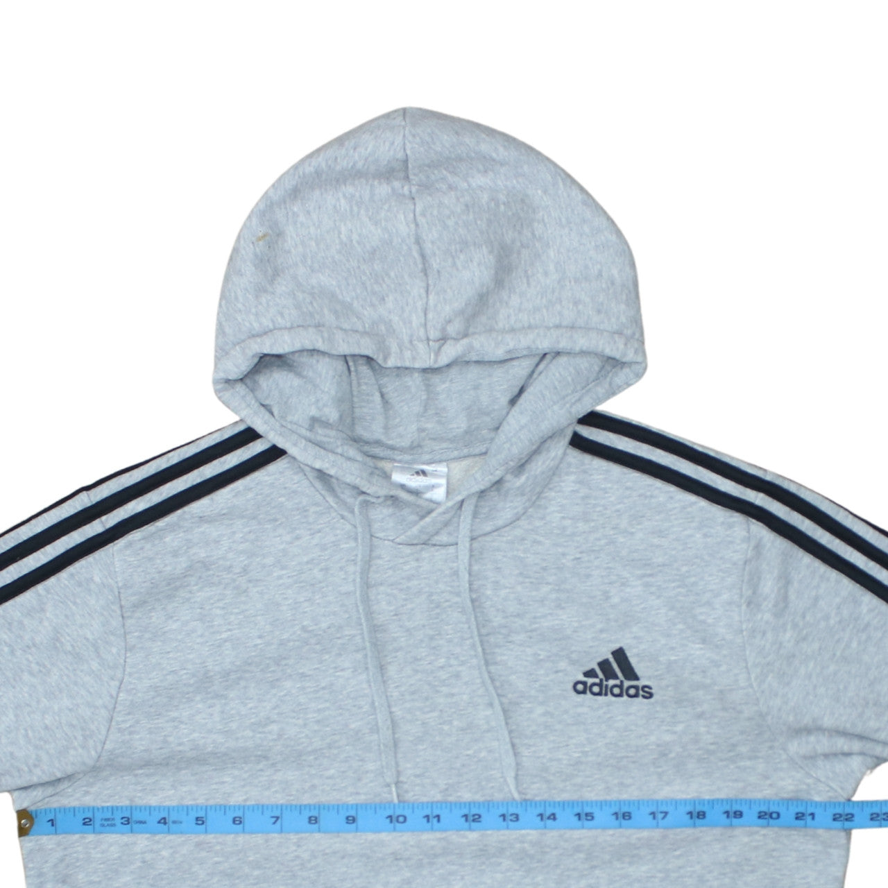 Adidas Men's Grey Pullover Hoodie Size L Sports Fleece Sweatshirt