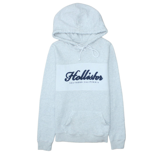 Hollister Men Grey XS Pullover Hoodie Classic Logo Fleece