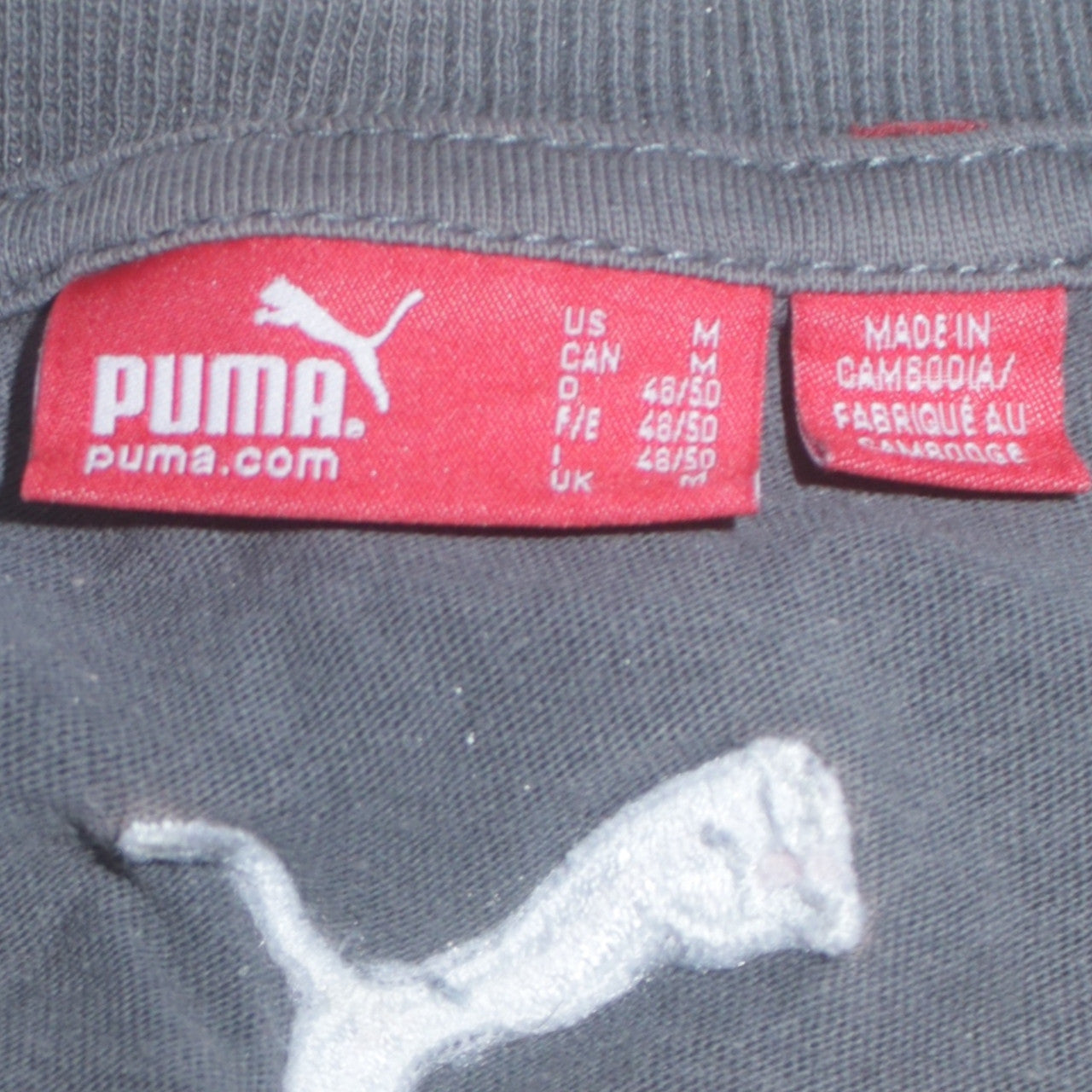 Puma Men's Black Short Sleeve Logo Graphic Cotton T-Shirt M