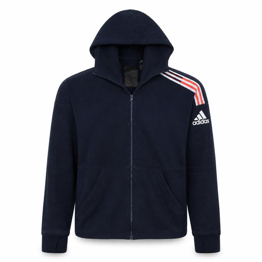 Adidas Men's Blue Full Zip Hoodie Medium Regular Fit Sportswear