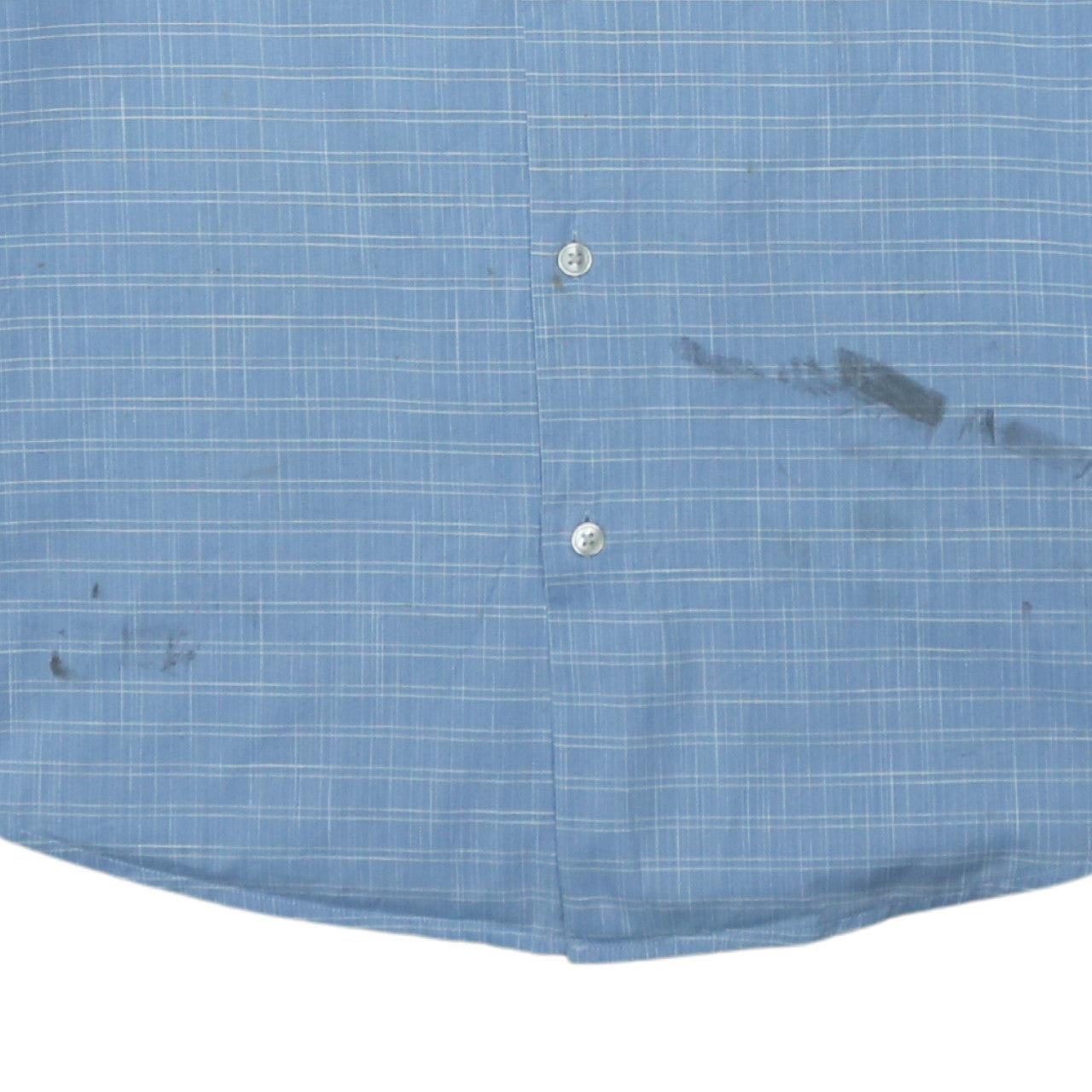 Hugo Boss Men's Blue Checked Long Sleeve Cotton Shirt Size 16 Regular Fit