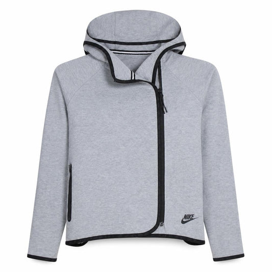 Nike Womens Grey Asymmetric Full Zip Hoodie XS Relaxed Fit