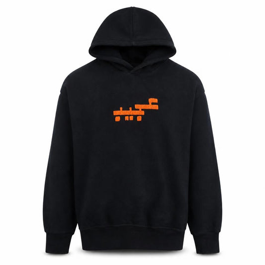 AJEEB Men’s Black Pullover Hoodie L Art Graphic Fleece Sweatshirt