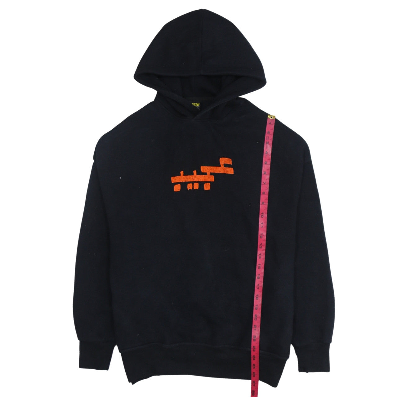 AJEEB Men’s Black Pullover Hoodie L Art Graphic Fleece Sweatshirt