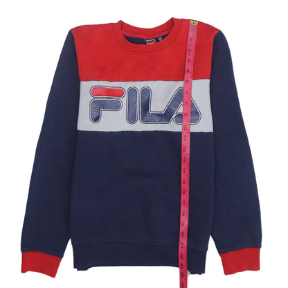 Back view of Fila boys’ multicolour 12 years pullover crew neck sweatshirt