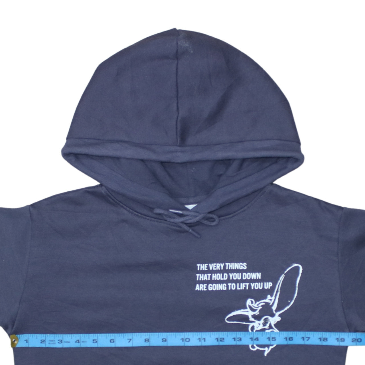 Disney Dumbo Navy Hoodie Women 2XS Primark Cares Pullover Sweatshirt