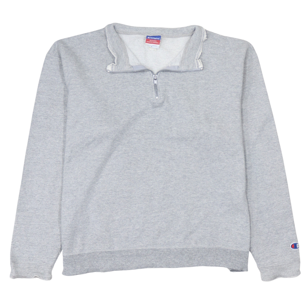 Champion Men's Grey 1/4 Zip Fleece Sweatshirt Size L