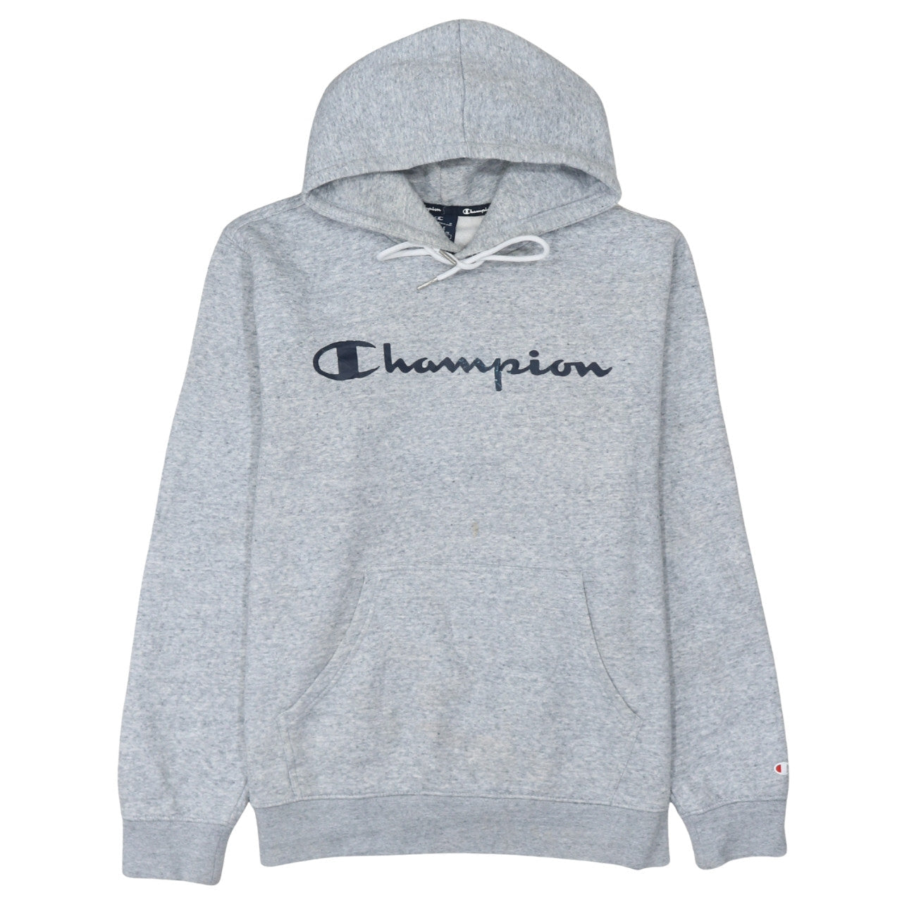 Champion Men's Grey Pullover Hoodie Size L Logo Fleece Sweatshirt