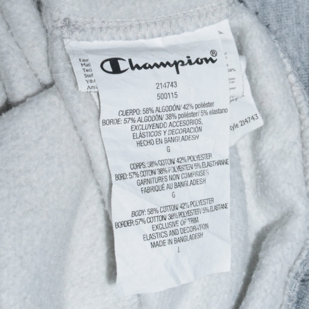 Champion Men's Grey Pullover Hoodie Size L Logo Fleece Sweatshirt